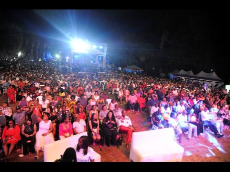 A section of the audience at Red Rose for Gregory, which was held at Hope Gardens, St Andrew, on Sunday.