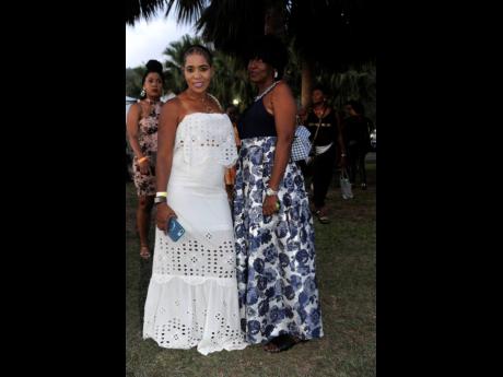 Tishan Hopson (left) treated her mother, Alma Lindo, to live performances from some of her favourite artistes.