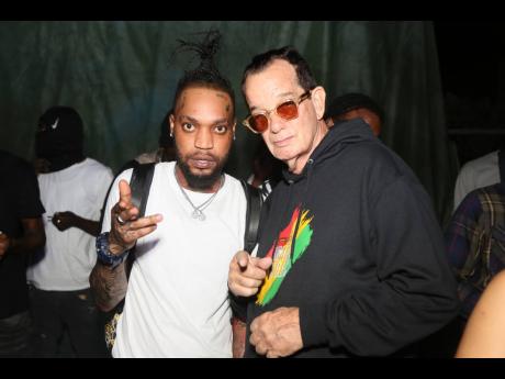Credit: Nathaniel Stewart Downsound boss Joe Bogdanovich (right) and dancehall artiste I-Waata share lens time.
