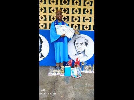 Credit: Contributed Zhayquan Thorpe was the top-performing student in the Primary Exit Profile exams at Balcombe Drive Primary School in Waterhouse, St Andrew.