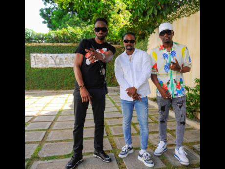 From left: Bounty Killer, Christopher Martin and Busy Signal at Big Yard studio in St Andrew where they talked about their collaboration, ‘Guarantee’.