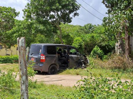 The Toyota Noah bus which it is suspected two men were using to steal goats in Adelphi, St James.