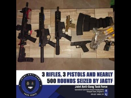 Three rifles and three pistols were seized during Thursday’s operation.