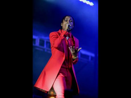 Dancehall artiste 450 delivering at Reggae Sumfest Festival Night One.