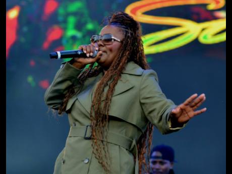 Minister Marion Hall rocks the Reggae Sumfest stage in Catherine Hall, Montego Bay, St James early Sunday morning.