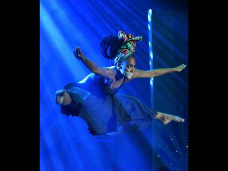 Credit: Ian Allen Aundrene takes flight! Cameron performs her talent piece, an interpretive dance about not silencing women.