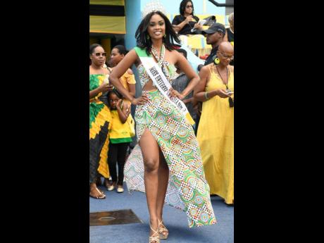 Miss Universe Jamaica Toshami Calvin strikes the pose.