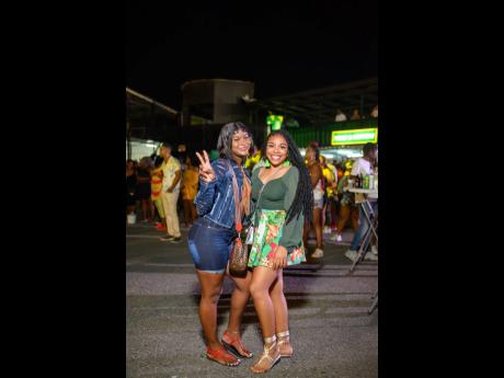 This pretty and playful pair, Chantelle Coke (left) and Tenesha Russell, were grooving to the ‘90s selections of disc jockeys at Yesterday, which was held recently at Mas Camp in Kingston.