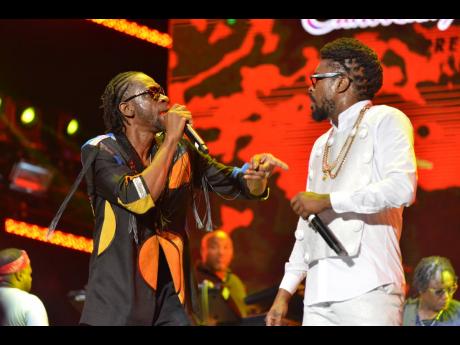Jamaican dancehall giants Bounty Killer (left) and Beenie Man.