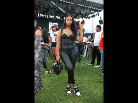 Chanel Jones was dressed for style and comfort. 