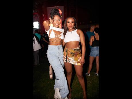 Jody-Ann (right) and Nakeisha were the epitome of sleek street style as they struck a pose for the camera.