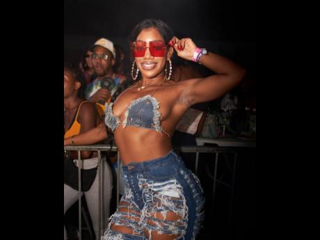 Dana Edwards, director, Apparel Wearhouse International, chose well, wearing a denim on denim outfit.
