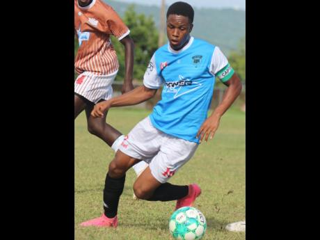 Credit: Lennox Aldred Denbigh High School striker Dunsting Cohen.