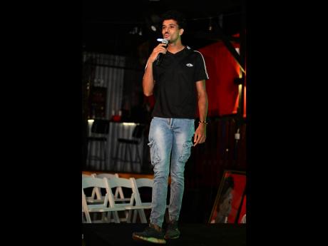 Elias Fennel performs at a recent staging of the Slightly Unhinged comedy event at 22 Jerk.