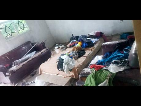 Ezekiel Buddah and his family have to be sharing this room after their home was destroyed by fire on Monday.