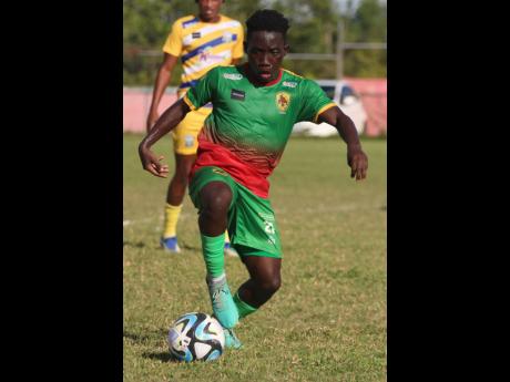 Credit: Lennox Aldred Humble Lion’s Jardel Williams on the ball during the Jamaica Premier League encounter against Molynes United at Effortville Community Centre on Sunday.