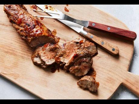 Marinated jerk pork tenderloin.
