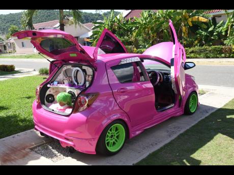 Credit: Ian Allen The mini beauty bar with vanity mirror takes up the trunk.