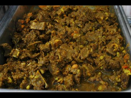 Mouth-watering curried goat.