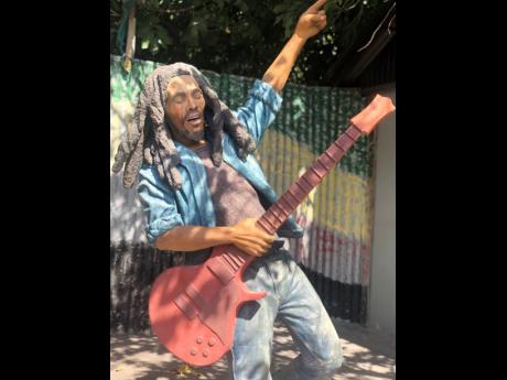 A statue of Bob Marley in Culture Yard.