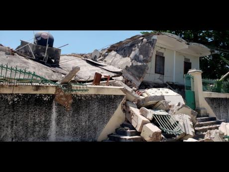 This building was damaged by an earthquake in Haiti in 2021.