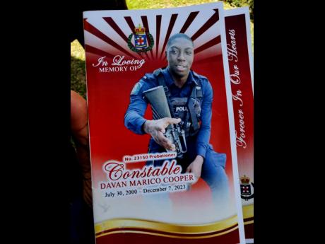 Credit: Contributed Constable Davan Cooper gave one year and nine months’ service to the Jamaica Constabulary Fore before his untimely death.