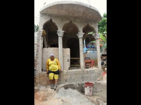 Credit: Ashley Anguin Photos Block by block, Christine Fairclough has been building her house, with her own hands, in Melbourne, Montego Bay, St James.