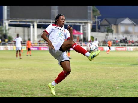 Steve Clarke while playing for Arnett Gardens in March 2022. Clarke scored twice against his former team while helping Tivoli Gardens to win their Jamaica Premier League match 3-1 at Stadium East.
