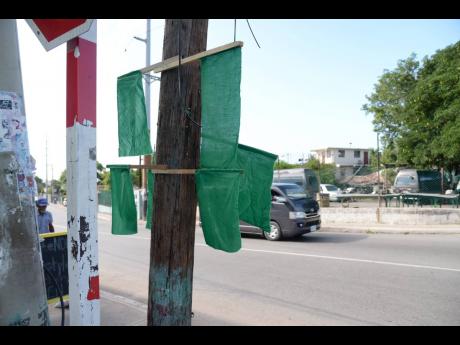 The green flags suggest that this is Jamaica Labour Party territory. 