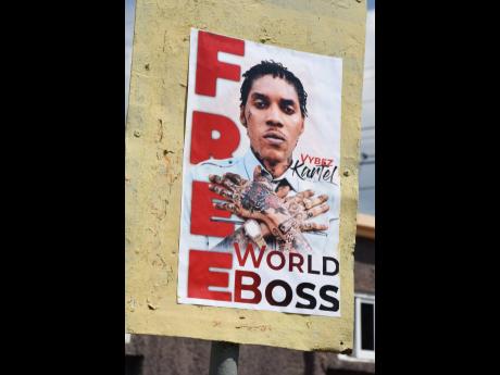 A poster of Vybz Kartel in Waterford, Portmore, St Catherine seemed to predict the day’s events.
