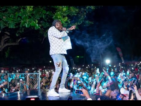 Dancehall giant Aidonia performing at his birthday bash, held at Turtle River Park, Ocho Rios, St Ann.