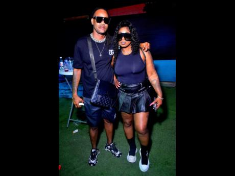 Credit: Anthony Minott Dancer Kool Kid (left) with recording artiste Kae Music.