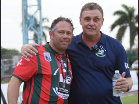  Yoni Epstein (left), Chairman of Montego Bay United and  head coach Neider dos Santos.