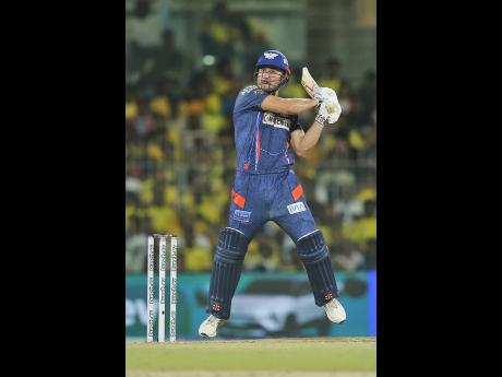 Lucknow Super Giants’ Marcus Stoinis  on the go during yesterday’s Indian Premier League match against the Chennai Super Kings.