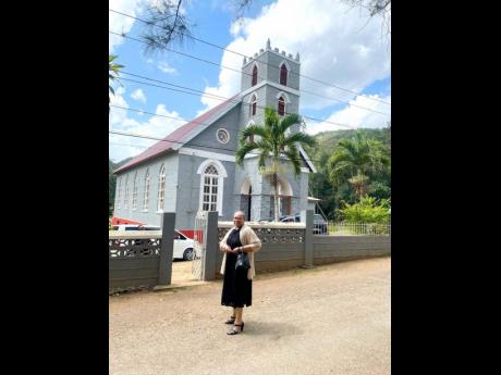 Pauline Thomas stands outside the Waldensia Baptist Church.