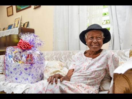 Enid Bernard at her home in Harbour View, St Andrew, yesterday. 