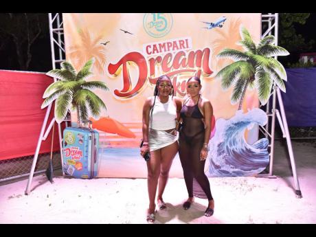  Tasha Reid (left) and her sister Malik Dove came in from Montego Bay for Dirty Crushh on Sunday in Negril.