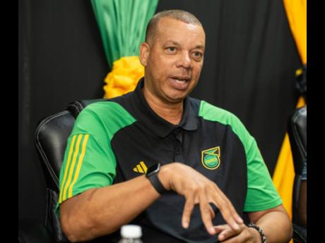 Reggae Girlz head coach Hubert Busby Jr at the Jamaica Football Federation press conference held at the federation’s headquarters in New Kingston on Wednesday, May 22, 2024.