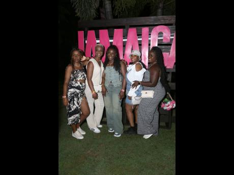 It’s a family affair for (from left) Sophia Levy, Suzette Levy, Shawnelle Harris, Nicola Harris and Khadija Harris, from Bromley, UK at Sashi Live held Saturday at Grizzly’s Plantation Cove, St Ann.
