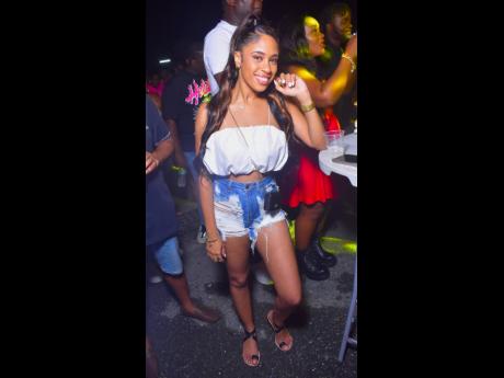 Stunning Brianna steals the spotlight at Mello Vibes retro party at Mas Camp in St Andrew recently.