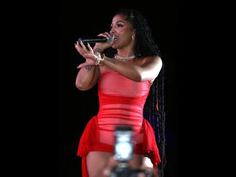 The birthday girl, Shenseea, having fun while entertaining her fans.