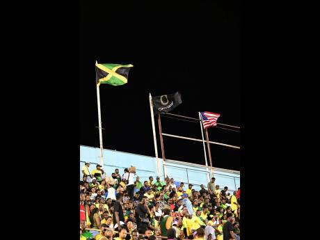 Scores of football fans in the bleachers watch the Jamaica vs USA Concacaf Nations League, Group A football match at the National Stadium in Kingston on Thursday. The USA won 1-0.