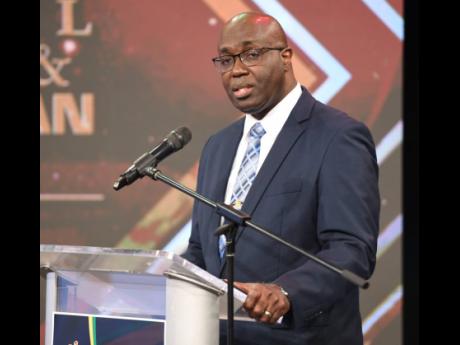 Credit: Antoine Lodge Gary Allen, chairman at the RJRGLEANER Sports Foundation, doing the welcome at the launch of the 2024 RJRGLEANER Group National Sportsman and Sportwoman of the Year awards held yesterday at TVJ’s Studio A Broadcasting House.
