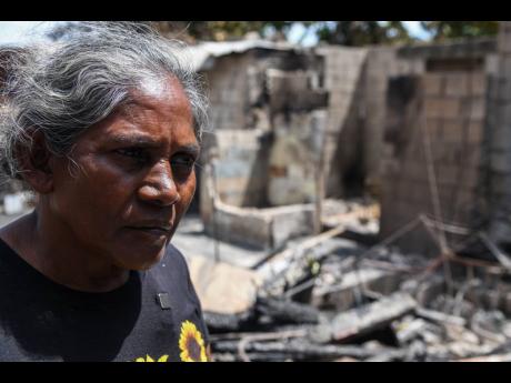 Credit: Antoine Lodge Beatrice Williams and her family are left homeless after a devastating fire destroyed their three-bedroom home in Old Braeton, St Catherine.