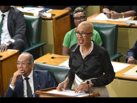 Credit: File Fayval Williams, minister of finance and the public service, making her debut presentation as minister of finance in the House of Representatives last Tuesday.