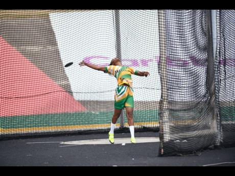 Credit: Matthew McKoy Photos Excelsior High School’s Najhada Seymoure competes in the girls’ Class One discus final on the way to winning the gold medal at the 2025 ISSA GraceKennedy Boys’ and Girls’ Athletics Championships at the National Stadium on Thursday, March 27, 2025.