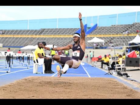 Credit: Gladstone Taylor Carey McLeod competing in the men’s long jump finals on day three of the Jamaica Athletics Administrative Association National Junior & Senior Championships at the National Stadium on Saturday, June 29, 2024.