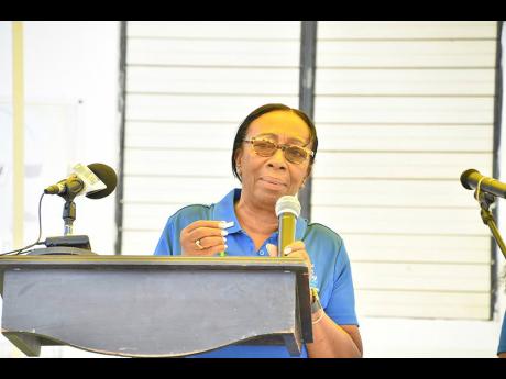 Credit: Contributed Philanthropist and community stalwart Elaine Allen-Bradley speaks at the renaming ceremony of the Negril Paediatric Orthotic Clinic, recently. The facility has been renamed the Elaine Allen-Bradley Paediatric Orthotic Foundation Clinic and is located on the grounds of the Negril Health Centre, in Westmoreland.