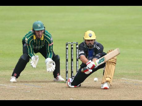 Credit: Ashley Allen - GSLT20 Nurul Hasan of Rangpur Riders plays a reverse-sweep during the ExxonMobil Guyana Global Super League T20 match between Rangpur Riders and Central Stags at Providence Stadium on July 17, 2025 in Georgetown, Guyana.