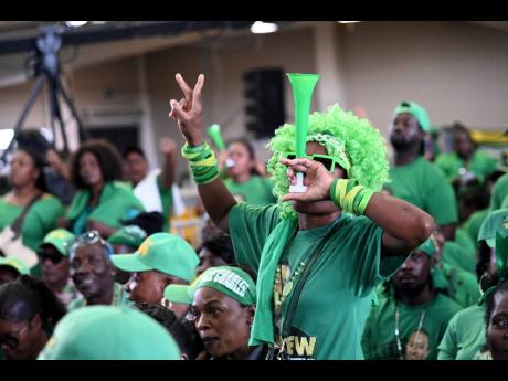 Supporters of the Jamaica Labour Party.